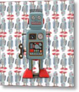 Vintage Japanese Toy Robot Design Metal Print