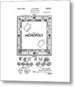 Vintage Monopoly Patent 1935 Metal Print