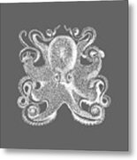Vintage Octopus Illustration Metal Print