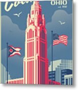 Columbus Poster - Vintage Style Travel Metal Print