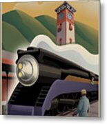 Vintage Union Station Train Poster Metal Poster
