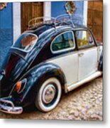Vintage Vw Bug In Mexico Metal Print