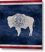 Vintage Wyoming Flag Metal Print