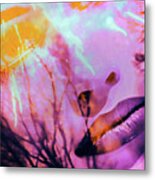 Violet Lips Metal Print