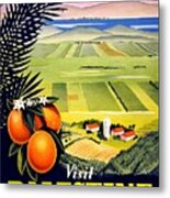 Visit Palestine, Jerusalem - See Ancient Beauty Revived - Retro Travel Poster - Vintage Poster Metal Print