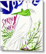 Vogue Cover Illustration Of A Dove Wearing Metal Print