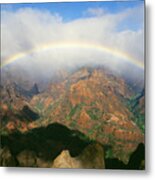Waimea Canyon, Full Rainbow Metal Print