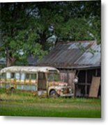 Waiting For The Bus In Tennessee Metal Print