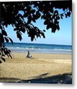 Walking By The Arabian Sea Metal Print