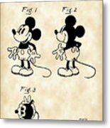 Walt Disney Mickey Mouse Patent 1929 - Vintage Metal Print