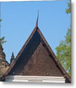 Wat Jed Yod Phra Ubosot Teakwood Gable Dthcm0968 Metal Print