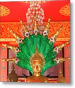 Wat Pak Thang Phra That Chedi Buddha Image On Naga Throne Dthcm2157 Metal Print