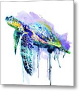 Watercolor Sea Turtle Metal Print