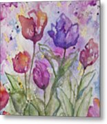 Watercolor - Spring Flowers Metal Print