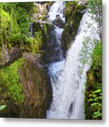 Waterfall In The Langouette Gorges Metal Print