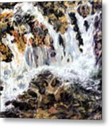 Waterfalls And Rocks Metal Print