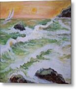 Waves Ashore Metal Print