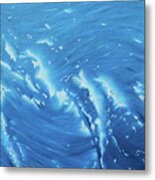 Waves - French Blue Metal Print