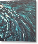 Waves - Turquoise Metal Print
