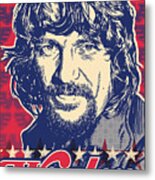 Waylon Jennings Pop Art Metal Print