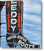 Western Boot Sign Metal Print