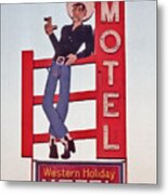 Western Holiday Motel Metal Print