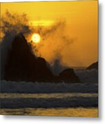 Whales Head Beach Oregon Sunset 3 Metal Print