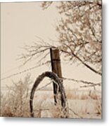 White Fence Metal Print