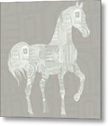 White Horse 1- Art By Linda Woods Metal Print