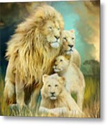 White Lion Family - Unity Metal Print