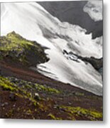 White On Black In The Icelandic Highlands Metal Print