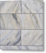 White Variegated Marble Wall Metal Print