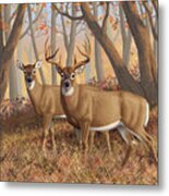 Whitetail Deer Painting - Fall Flame Metal Print