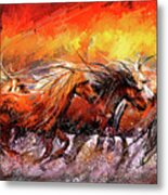 Wild And Free - Horses Running In The Wild Art Metal Print