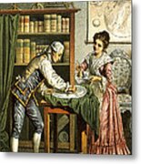 William And Caroline Herschel, German Metal Print