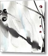 Willow Birds Metal Print