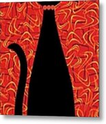 Boomerang Cat In Red Metal Print