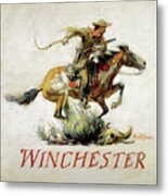 Winchester Horse And Rider Metal Print