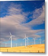 Wind Farm Against The Sky Metal Print