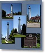 Wind Point Lighthouse Racine Wisconsin Collage Metal Print