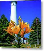 Wind Point Lighthouse Metal Print