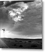 Windmill At Sunset Metal Print