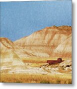 Windmill In The Badlands Metal Print