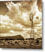 Windmill Landscape Metal Print