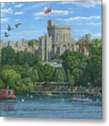 Windsor Castle From The River Thames Metal Print