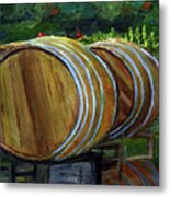 Wine Barrels Metal Print