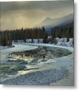 Winter Golden Glow Over The Athabasca Metal Print