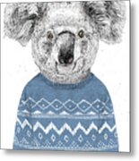 Winter Koala Metal Print