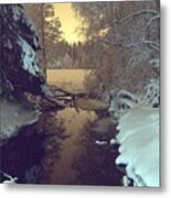 Winter River Metal Print