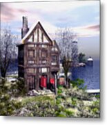 Winter Scene By The Ocean Metal Print